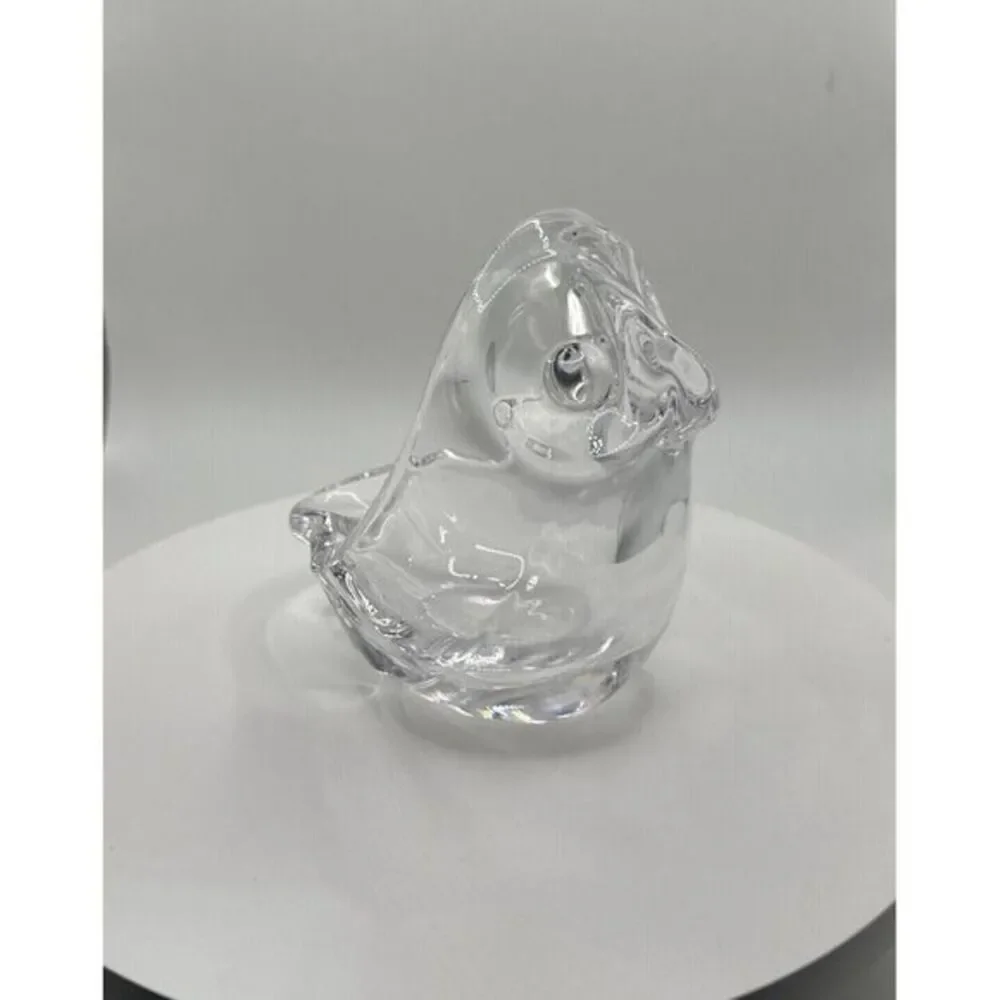 Art Vannes France Crystal Owl Votive/Tealight‎ Candle Holder Signed